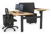 Just Right Height Adjustable 2 Person H-Bench Workstation - Black Frame [1400L x 800W with Cable Scallop] - Thumbnail 82 