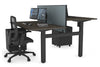 Just Right Height Adjustable 2 Person H-Bench Workstation - Black Frame [1400L x 800W with Cable Scallop] - Thumbnail 65 