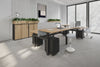 Just Right Height Adjustable 2 Person H-Bench Workstation - Black Frame [1400L x 800W with Cable Scallop] - Thumbnail 2 