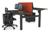 Just Right Height Adjustable 2 Person H-Bench Workstation - Black Frame [1400L x 800W with Cable Scallop] - Thumbnail 58 