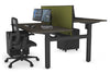 Just Right Height Adjustable 2 Person H-Bench Workstation - Black Frame [1400L x 800W with Cable Scallop] - Thumbnail 62 
