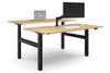 Just Right Height Adjustable 2 Person H-Bench Workstation - Black Frame [1600L x 800W with Cable Scallop] - Thumbnail 7 