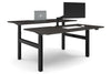Just Right Height Adjustable 2 Person H-Bench Workstation - Black Frame [1800L x 800W with Cable Scallop] - Thumbnail 9 