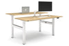 Just Right Height Adjustable 2 Person H-Bench Workstation - White Frame [1600L x 700W] - Thumbnail 7 