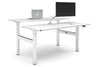 Just Right Height Adjustable 2 Person H-Bench Workstation - White Frame [1600L x 700W] - Thumbnail 6 