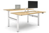 Just Right Height Adjustable 2 Person H-Bench Workstation - White Frame [1800L x 800W with Cable Scallop] - Thumbnail 4 