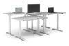 Just Right Height Adjustable 4 Person Bench Workstation [1200L x 800W with Cable Scallop] - Thumbnail 1 