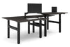 Just Right Height Adjustable 4 Person H-Bench Workstation - Black Frame [1200L x 700W] - Thumbnail 9 