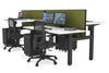 Just Right Height Adjustable 4 Person H-Bench Workstation - Black Frame [1400L x 700W] - Thumbnail 14 