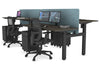 Just Right Height Adjustable 4 Person H-Bench Workstation - Black Frame [1400L x 700W] - Thumbnail 132 