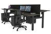 Just Right Height Adjustable 4 Person H-Bench Workstation - Black Frame [1400L x 700W] - Thumbnail 56 