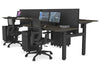 Just Right Height Adjustable 4 Person H-Bench Workstation - Black Frame [1400L x 700W] - Thumbnail 109 