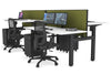 Just Right Height Adjustable 4 Person H-Bench Workstation - Black Frame [1400L x 700W] - Thumbnail 13 