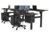 Just Right Height Adjustable 4 Person H-Bench Workstation - Black Frame [1400L x 700W] - Thumbnail 53 