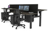Just Right Height Adjustable 4 Person H-Bench Workstation - Black Frame [1400L x 700W] - Thumbnail 55 