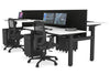 Just Right Height Adjustable 4 Person H-Bench Workstation - Black Frame [1400L x 700W] - Thumbnail 8 