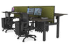 Just Right Height Adjustable 4 Person H-Bench Workstation - Black Frame [1400L x 700W] - Thumbnail 103 