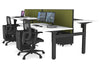Just Right Height Adjustable 4 Person H-Bench Workstation - Black Frame [1400L x 800W] - Thumbnail 14 