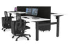 Just Right Height Adjustable 4 Person H-Bench Workstation - Black Frame [1400L x 800W] - Thumbnail 7 