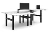 Just Right Height Adjustable 4 Person H-Bench Workstation - Black Frame [1400L x 800W] - Thumbnail 6 