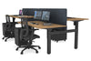 Just Right Height Adjustable 4 Person H-Bench Workstation - Black Frame [1400L x 800W] - Thumbnail 125 
