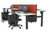 Just Right Height Adjustable 4 Person H-Bench Workstation - Black Frame [1400L x 800W] - Thumbnail 18 