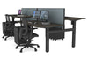 Just Right Height Adjustable 4 Person H-Bench Workstation - Black Frame [1400L x 800W] - Thumbnail 65 