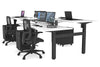 Just Right Height Adjustable 4 Person H-Bench Workstation - Black Frame [1400L x 800W] - Thumbnail 1 