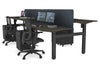 Just Right Height Adjustable 4 Person H-Bench Workstation - Black Frame [1400L x 800W] - Thumbnail 130 