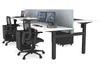 Just Right Height Adjustable 4 Person H-Bench Workstation - Black Frame [1400L x 800W] - Thumbnail 2 