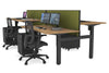 Just Right Height Adjustable 4 Person H-Bench Workstation - Black Frame [1400L x 800W] - Thumbnail 45 