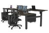 Just Right Height Adjustable 4 Person H-Bench Workstation - Black Frame [1400L x 800W] - Thumbnail 53 