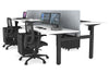 Just Right Height Adjustable 4 Person H-Bench Workstation - Black Frame [1400L x 800W] - Thumbnail 113 
