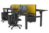 Just Right Height Adjustable 4 Person H-Bench Workstation - Black Frame [1400L x 800W] - Thumbnail 102 