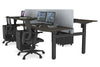 Just Right Height Adjustable 4 Person H-Bench Workstation - Black Frame [1400L x 800W] - Thumbnail 129 