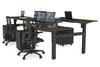 Just Right Height Adjustable 4 Person H-Bench Workstation - Black Frame [1400L x 800W] - Thumbnail 54 