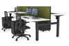 Just Right Height Adjustable 4 Person H-Bench Workstation - Black Frame [1400L x 800W] - Thumbnail 13 