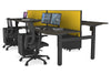 Just Right Height Adjustable 4 Person H-Bench Workstation - Black Frame [1400L x 800W] - Thumbnail 59 