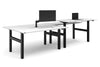 Just Right Height Adjustable 4 Person H-Bench Workstation - Black Frame [1600L x 700W] - Thumbnail 6 