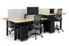 Just Right Height Adjustable 4 Person H-Bench Workstation - Black Frame [1600L x 700W] - Thumbnail 1 