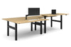 Just Right Height Adjustable 4 Person H-Bench Workstation - Black Frame [1600L x 800W] - Thumbnail 6 