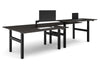 Just Right Height Adjustable 4 Person H-Bench Workstation - Black Frame [1800L x 700W] - Thumbnail 9 