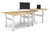 Just Right Height Adjustable 4 Person H-Bench Workstation - White Frame [1200L x 700W] - Thumbnail 7 