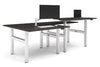 Just Right Height Adjustable 4 Person H-Bench Workstation - White Frame [1200L x 700W] - Thumbnail 9 