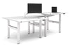 Just Right Height Adjustable 4 Person H-Bench Workstation - White Frame [1200L x 700W] - Thumbnail 6 