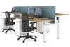 Just Right Height Adjustable 4 Person H-Bench Workstation - White Frame [1400L x 700W] - Thumbnail 126 