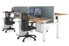Just Right Height Adjustable 4 Person H-Bench Workstation - White Frame [1400L x 700W] - Thumbnail 50 