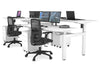 Just Right Height Adjustable 4 Person H-Bench Workstation - White Frame [1400L x 700W] - Thumbnail 6 