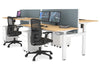 Just Right Height Adjustable 4 Person H-Bench Workstation - White Frame [1400L x 700W] - Thumbnail 80 