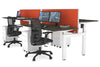 Just Right Height Adjustable 4 Person H-Bench Workstation - White Frame [1400L x 700W] - Thumbnail 57 